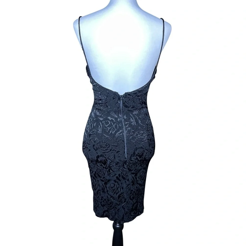 VTG Scott McClintock Y2K Black Whimsigoth Floral Grunge Mini Dress 10P Fits 4